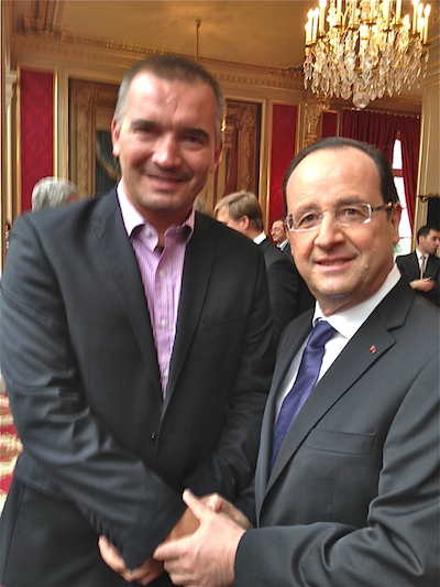 Gutek i prezydent Francji Francois Hollande, Pałac Elizejski, Paryż, 8 kwietnia 2013 / Fot. E.G.