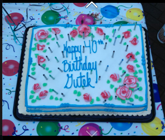 Tort urodzinowy Gutka przygotowany przez Jolę i Bogdana Siedleckich.