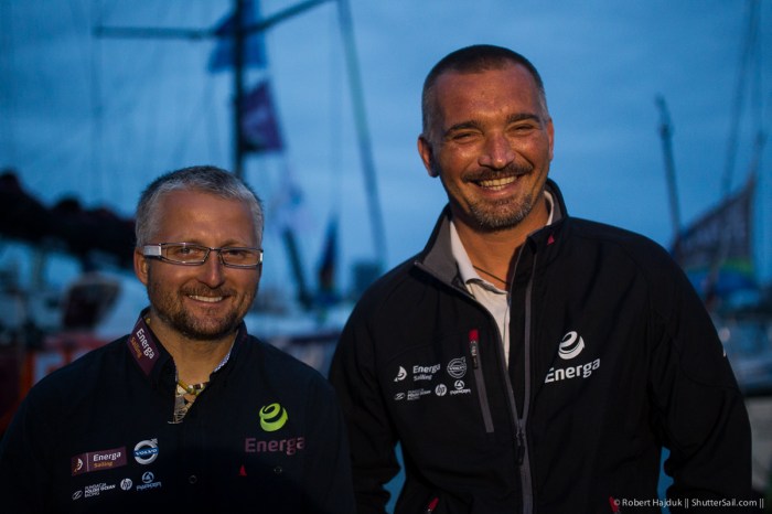 Gutek i Świstak, pierwsza w pełni polska załoga na mecie regat TJV. / Fot. R.Hajduk - Shuttersail.com
