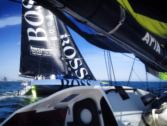 Hugo Boss z pokładu jachtu Energa. / Fot. M. Marczewski