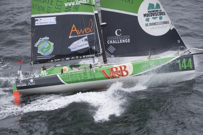 The Transat Bakerly yacht race. The start of solo transatlantic race start from Plymouth UK - New York. USA. Image licensed to Lloyd Images