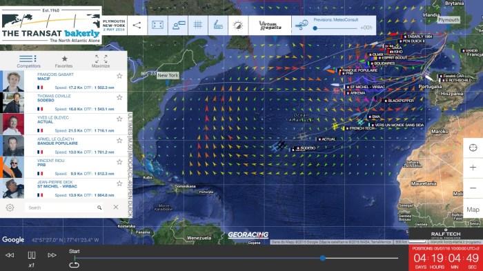 Sytuacja na sobotę (07.05) rano. / The Transat