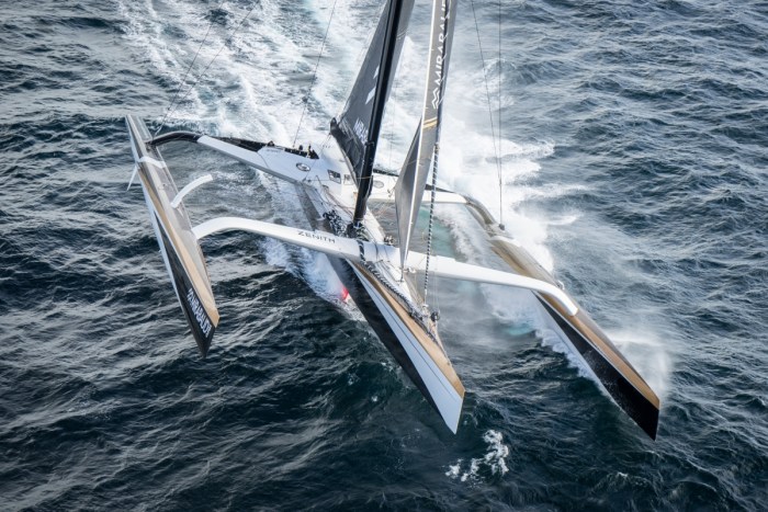Spindrift2, trimaran klasy Ultime, na trasie tegorocznych regat Quebec-St.Malo. /fot. Eloi Stichelbaut