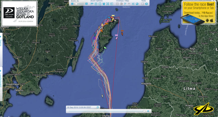 Sytuacja na wodzie dziś o godzinie 13.49. / YB Races