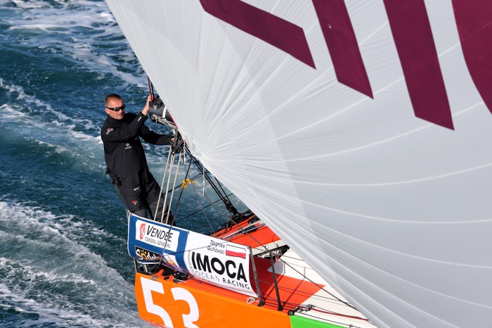 SAILING - PRE VG 2012-2103 - LES SABLES D'OLONNE (FRA) - 06/11/2012 - PHOTO JEAN MARIE LIOT / DPPI / ENERGA - ENERGA - ZBIGNIEW GUTKOWSKI "GUTEK" - AERIAL VIEW -