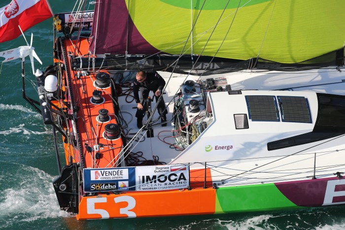 SAILING - PRE VG 2012-2103 - LES SABLES D'OLONNE (FRA) - 06/11/2012 - PHOTO JEAN MARIE LIOT / DPPI / ENERGA - ENERGA - ZBIGNIEW GUTKOWSKI "GUTEK" - AERIAL VIEW -