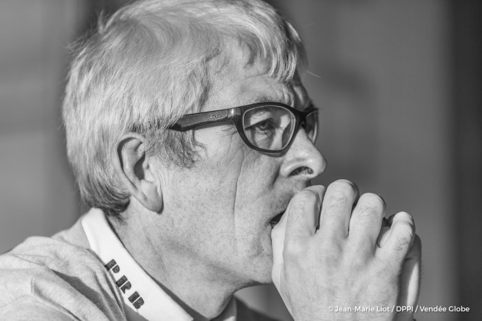 Vendee Globe press point with Vincent Riou (FRA), skipper PRB, in Les Sables d'Olonne, France, on November 3rd, 2016 - Photo Jean-Marie Liot / DPPI / Vendee Globe Point presse du Vendée Globe avec Vincent Riou (FRA), skipper PRB, aux Sables d'Olonne, le 3 Novembre 2016 - Photo Jean-Marie Liot / DPPI / Vendee Globe