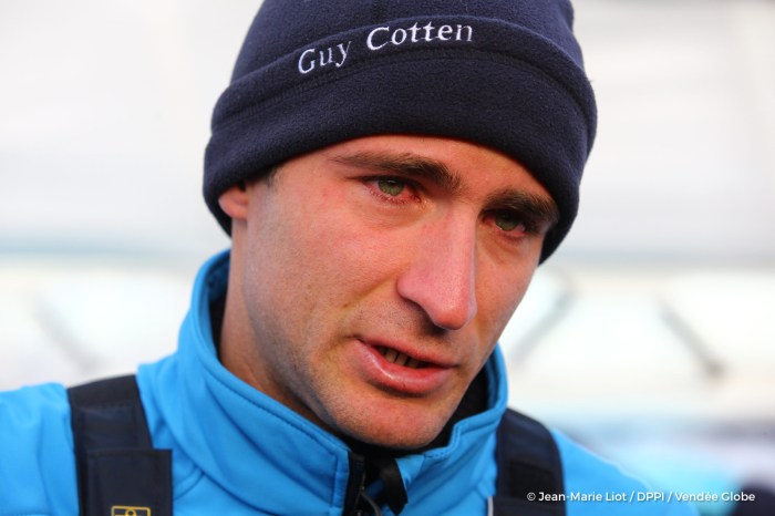 Morgan Lagraviere (FRA), skipper Safran, Start of the Vendee Globe, in Les Sables d'Olonne, France, on November 6th, 2016 - Photo Jean-Marie Liot / DPPI / Vendee Globe Morgan Lagraviere (FRA), skipper Safran, Départ du Vendée Globe, aux Sables d'Olonne le 6 Novembre 2016 - Photo Jean-Marie Liot / DPPI / Vendee Globe
