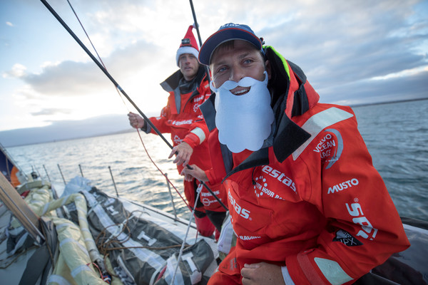 Leg 3, Cape Town to Melbourne, day 15,  Arriving in Melbourne on Christmas Day on board Vestas 11th Hour. Photo by Sam Greenfield/Volvo Ocean Race. 24 December, 2017.  Arriving in Melbourne on Christmas Day on board Vestas 11th Hour.